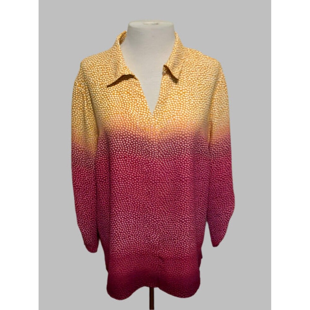 Investments Ombre Button Up Blouse - size L